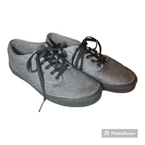 EUC VANS Off The Wall Men’s Atwood Gray Black Herringbone Low Top Sneakers US 9